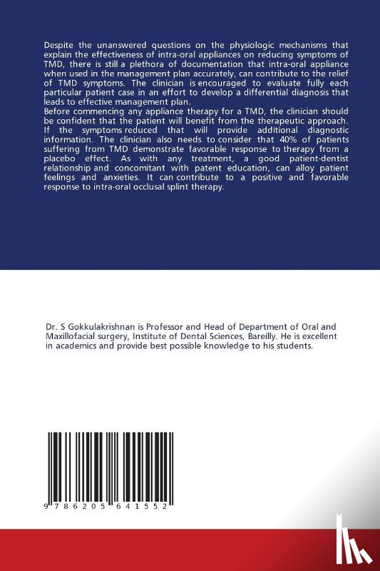 Vishwakarma, Namrata, Gokkulakrishnan, Sadhasivam, Chaurasia, Archana - Use of Occlusal splints in Temporomandibular Joint Disorders