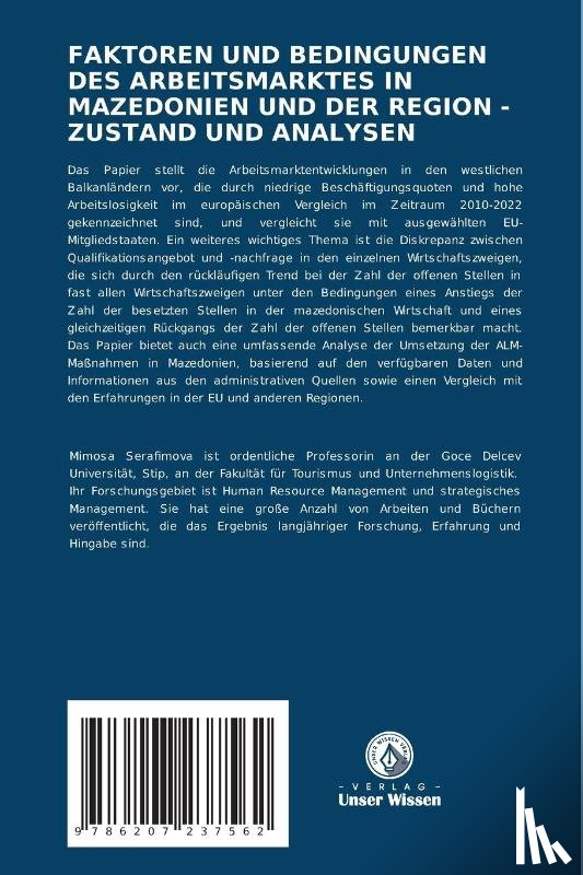 Serafimova, Mimoza, Bardarova Minov, Snezana - FAKTOREN UND BEDINGUNGEN DES ARBEITSMARKTES IN MAZEDONIEN UND DER REGION - ZUSTAND UND ANALYSEN