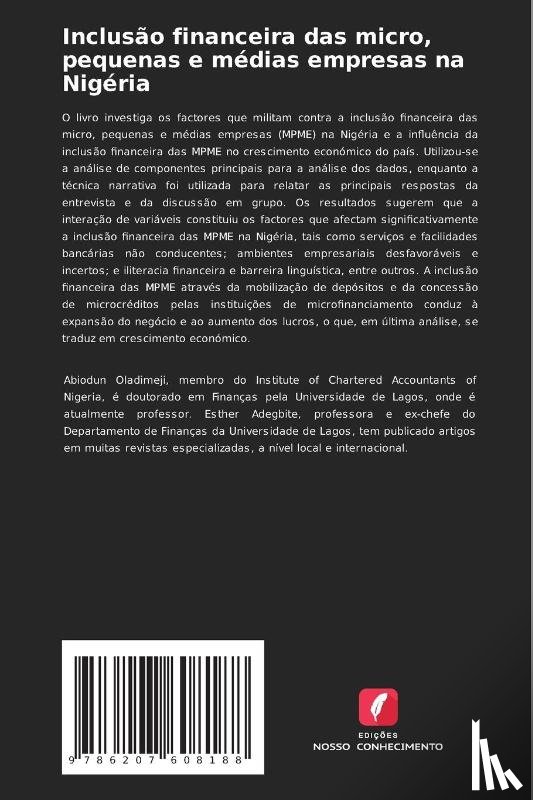 Oladimeji, Abiodun, Adegbite, Esther - Inclusão financeira das micro, pequenas e médias empresas na Nigéria