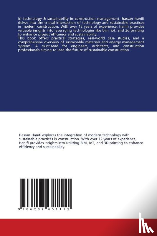 Hanifi, Hassan - TECHNOLOGY & SUSTAINABILITY IN CONSTRUCTION MANAGEMENT