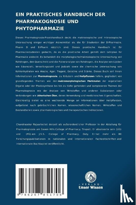 Raju, Chandrasekar, Chandrasekar, Sivagami - EIN PRAKTISCHES HANDBUCH DER PHARMAKOGNOSIE UND PHYTOPHARMAZIE