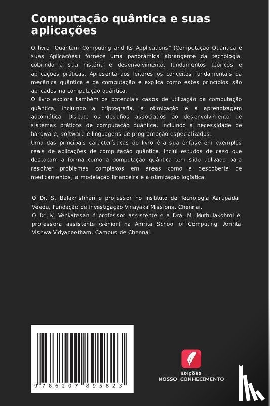 Subramanian, Balakrishnan, K, Venkatesan, M, Muthulakshmi - Computação quântica e suas aplicações