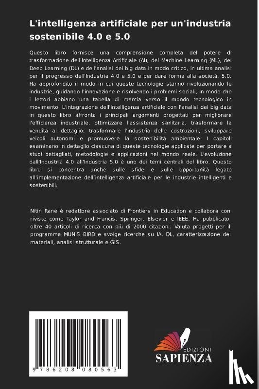 Rane, Nitin, Kaya, Omer, Rane, Jayesh - L'intelligenza artificiale per un'industria sostenibile 4.0 e 5.0