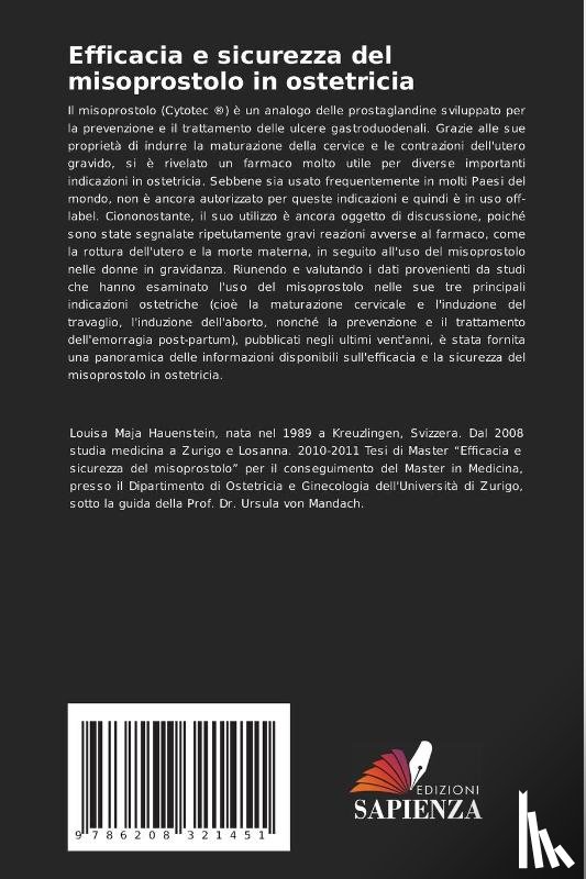Hauenstein, Louisa Maja - Efficacia e sicurezza del misoprostolo in ostetricia
