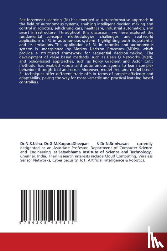 N. S. Usha, G. M. KarpuraDheepan, N. Srinivasan - Reinforcement Learning in Robotics and Autonomous Systems