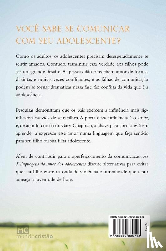 Chapman, Gary - As 5 linguagens do amor dos adolescentes - Capa dura
