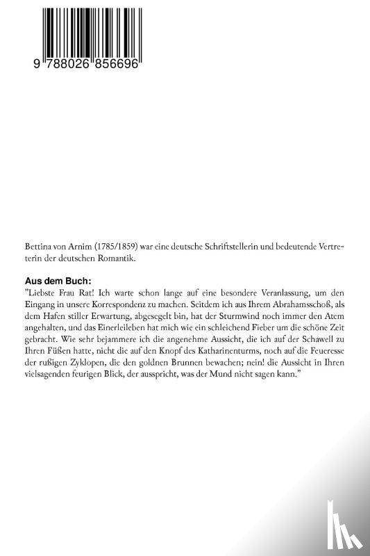 Von Arnim, Bettina - Goethes Briefwechsel mit einem Kinde