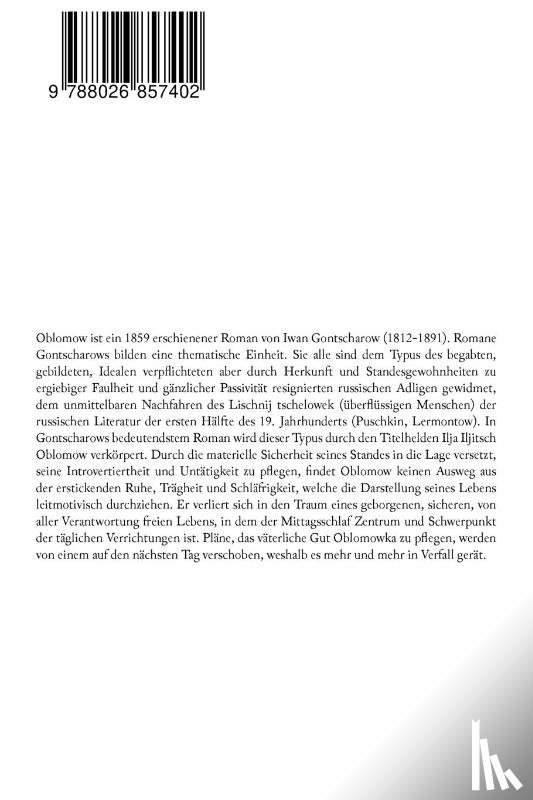 Gontscharow, Iwan Alexandrowitsch - Oblomow