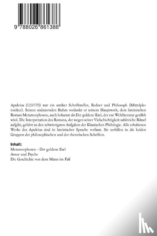 Apuleius, Rode, August - Gesammelte Werke von Apuleius