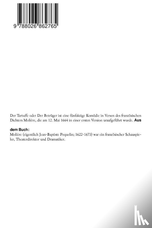 Moliere, Jean Baptiste - Der Tartuffe oder Der Betruger