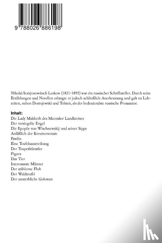 Semjonowitsch Leskow, Nikolai, Eliasberg, Alexander, Noetzel, Karl - Gesammelte Werke