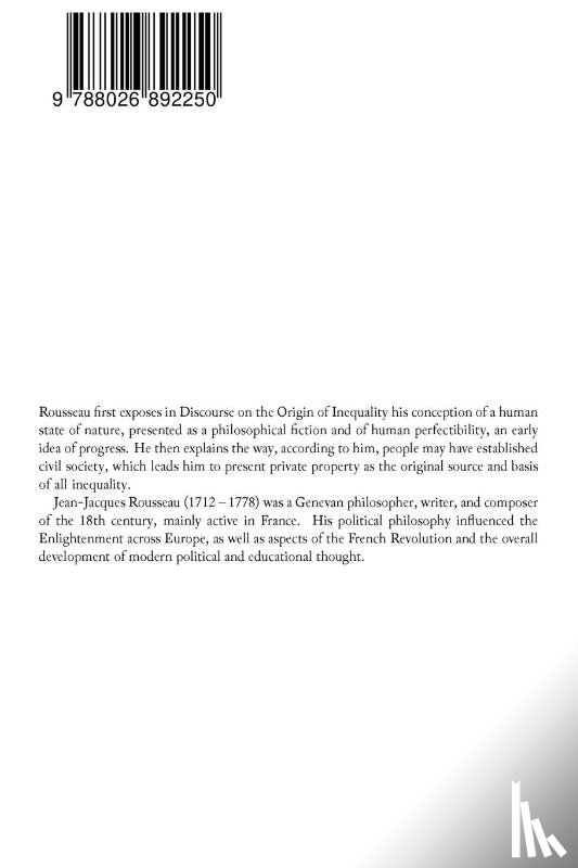 Rousseau, Jean-Jacques - Discourse on the Origin of Inequality