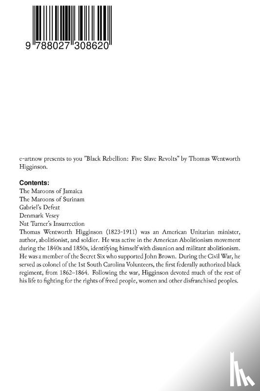 Higginson, Thomas Wentworth - Black Rebellion