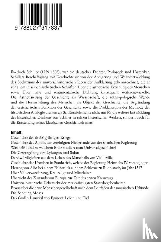 Schiller, Friedrich - Historiografische Werke