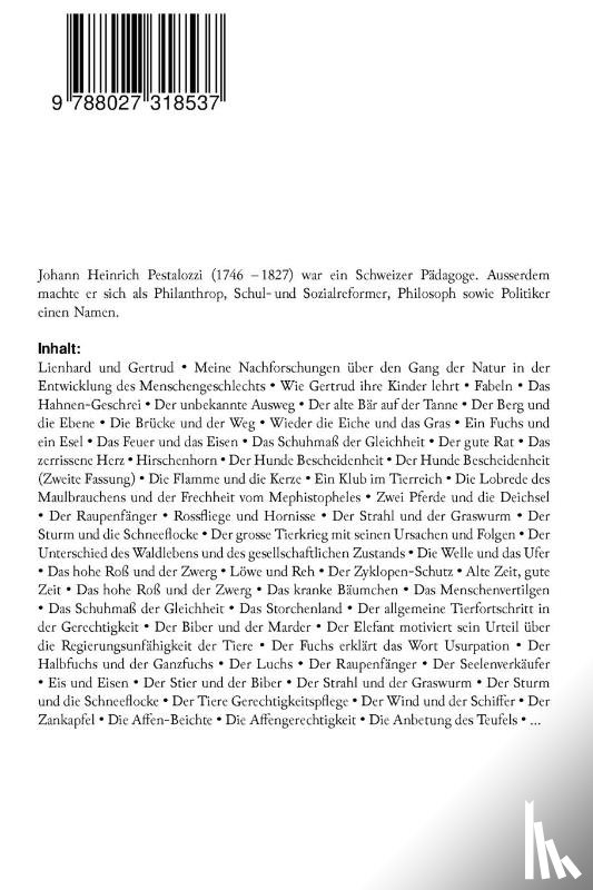 Pestalozzi, Johann Heinrich - Gesammelte Werke