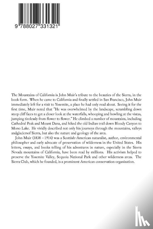 Muir, John - The Mountains of California (With Original Drawings & Photographs)