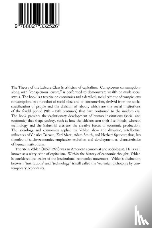 Veblen, Thorstein - The Theory of the Leisure Class