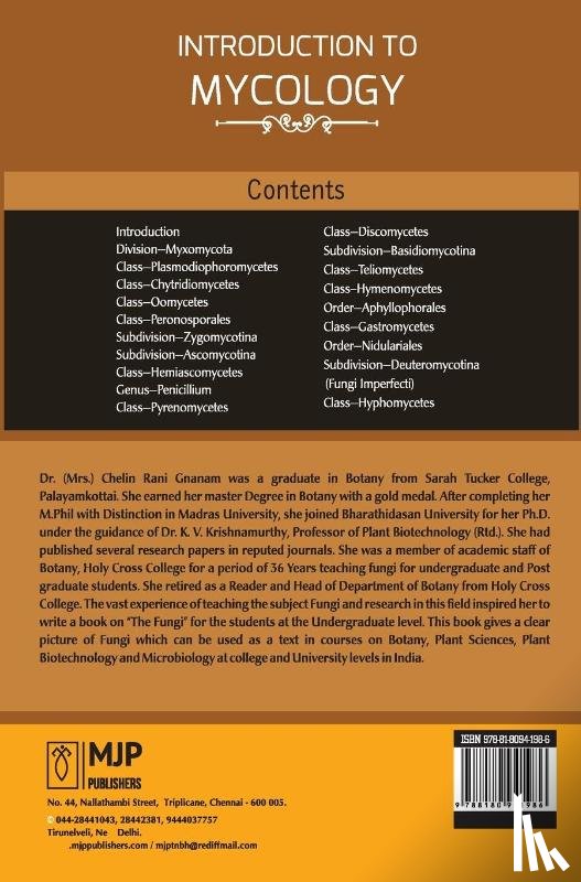 Gnanam, Chelin Rani - INTRODUCTION TO MYCOLOGY