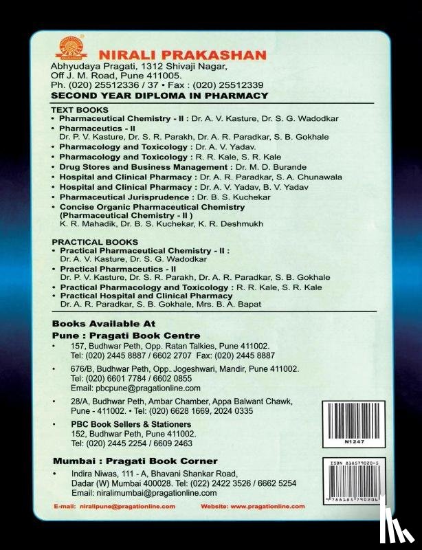 Kasture, Dr A V - Pharmaceutical Chemistry-II