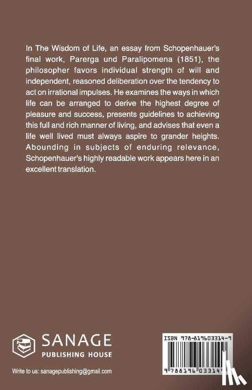 Schopenhauer, Arthur, Welch, Ron - The Wisdom of Life