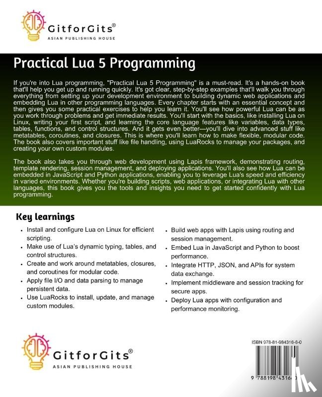 Kevar, Brynna - Practical Lua 5 Programming