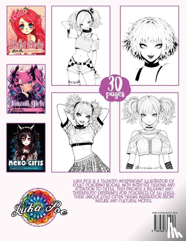 Poe, Luka - Anime Coloring Book for Adults