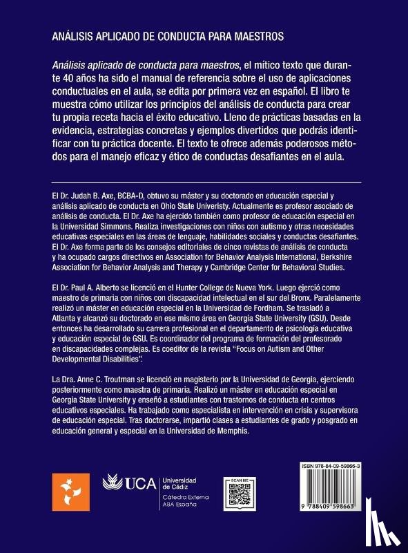 Anne Troutman, Paul Alberto, Axe, Judah B. - Análisis de Aplicado de Conducta para Maestros [Hardcover]