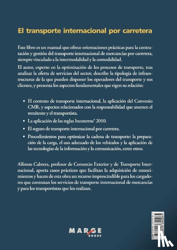 Cabrera Cánovas, Alfonso - El transporte internacional por carretera