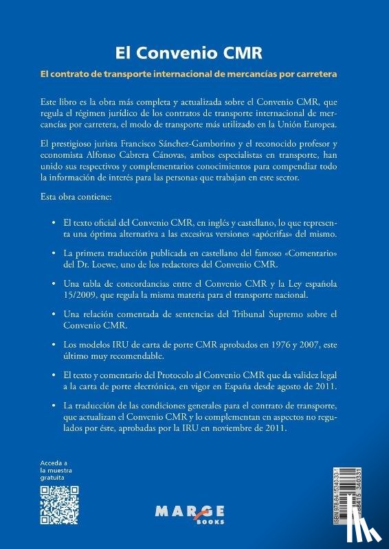 Sánchez-Gamborino, Francisco, Cabrera Cánovas, Alfonso - El Convenio CMR