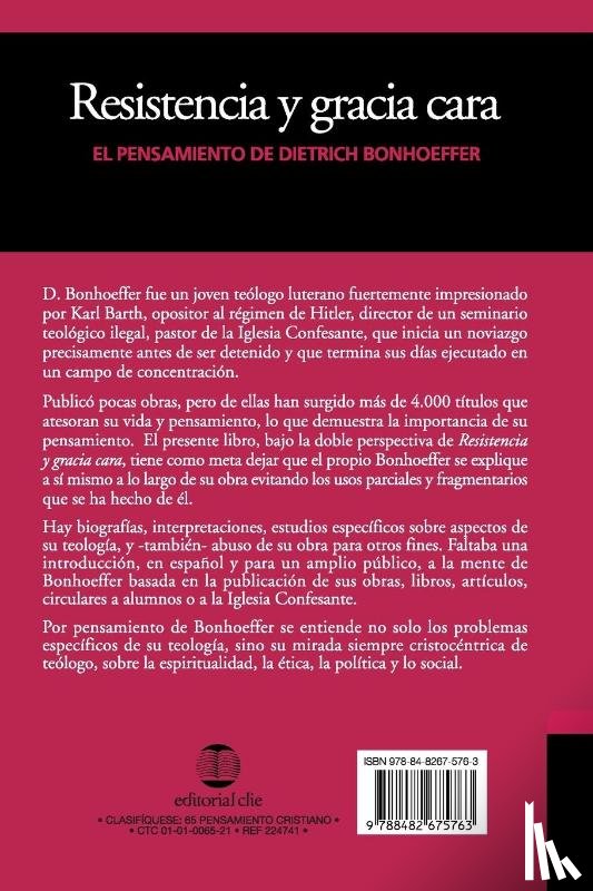 Svensson, Manfred - Resistencia Y Gracia Cara: El Pensamiento de Dietrich Bonhoeffer