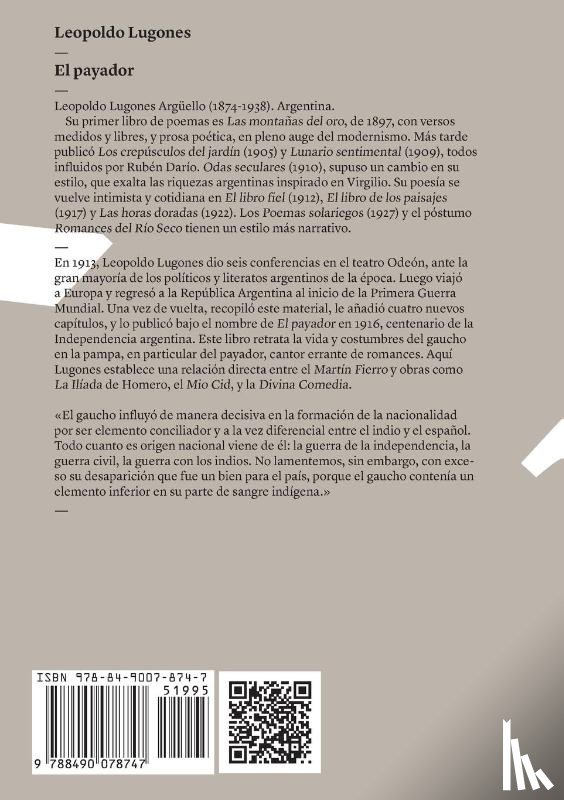 Lugones Argüello, Leopoldo - El payador