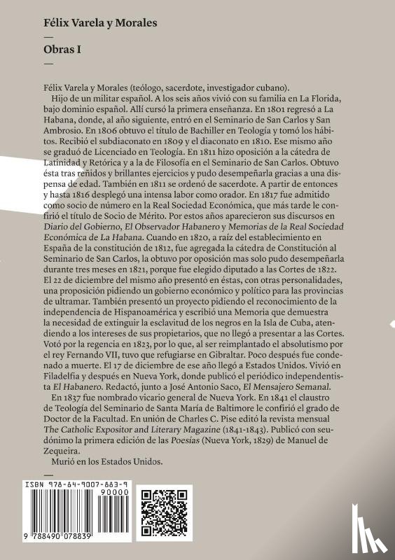Varela Y Morales, Félix - Obras