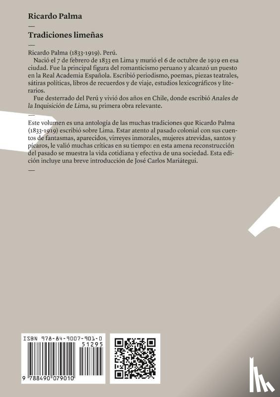 Palma, Ricardo - Tradiciones limeñas