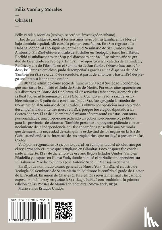 Varela Y Morales, Félix - Obras