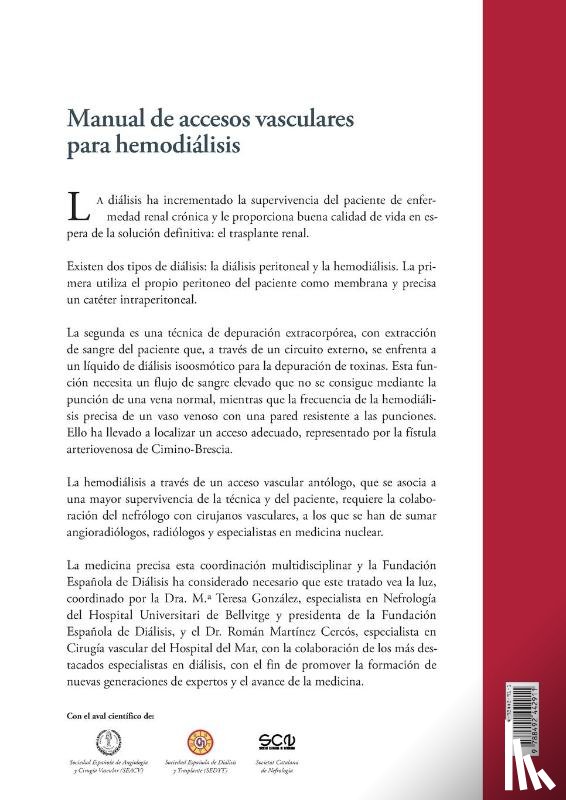 Martínez Cercós, Román, González Álvarez, Mª Teresa - Manual de accesos vasculares para hemodiálisis