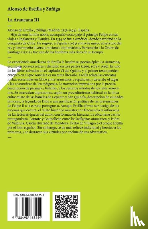 Ercilla y Zúñiga, Alonso de - La Araucana