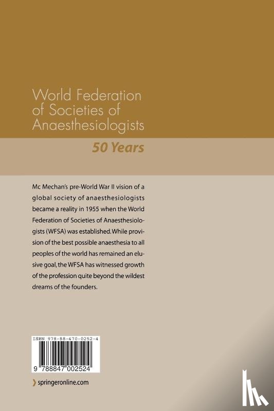  - World Federation of Societies of Anaesthesiologists 50 Years