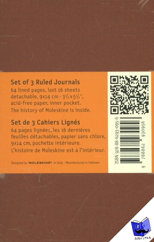  - Moleskine Ruled Cahier ( set of 3) Cranberry Red pocket