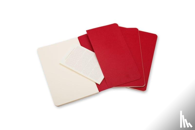 Moleskine - Moleskine Cahier Pocket Plain Red Cover L. 3er Pack