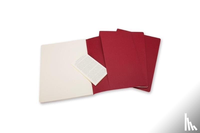 Moleskine - Moleskine Cahier Pocket Plain Red Cover XL. 3er Pack