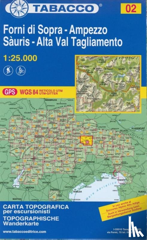  - Tabacco Wandern Forni di Sopra - Ampezzo 1 : 25 000