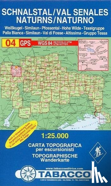  - Tabacco Wandern 1 : 25 000 Schnalstal / Val Senales - Naturns / Naturno