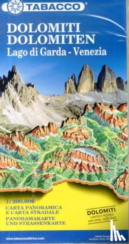  - Dolomites / Lake Garda / Venice road map & panoramic map