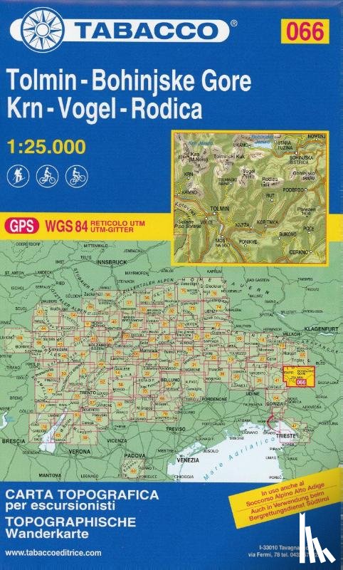  - Tabacco Tolmin-Bohinjske Gore-Krn-Vogel-Rodica 1 : 25 000