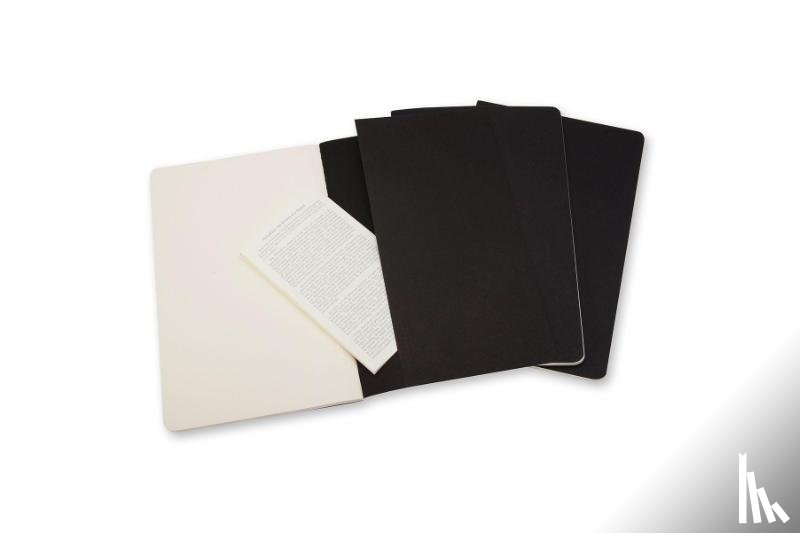 Moleskine - Moleskine Cahier, L/A5, 3er Set, Blanko, Kartoneinband, Schwarz