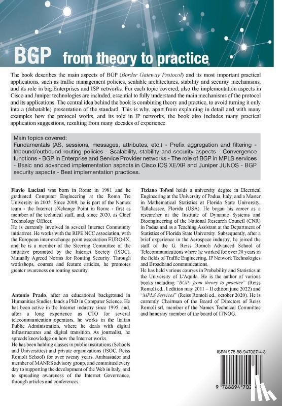 Prado, Antonio, Tofoni, Tiziano, Luciani, Flavio - BGP from Theory to Practice