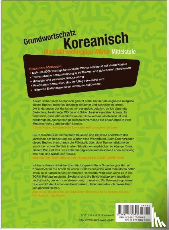 Shin, Hyeon Mi - Grundwortschatz Koreanisch: Die 2000 wichtigsten Wörter - Mittelstufe