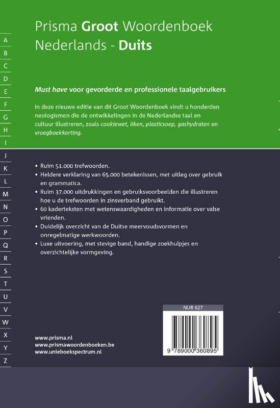 Zaich, Katja, Quak, A. - Prisma groot woordenboek Nederlands-Duits