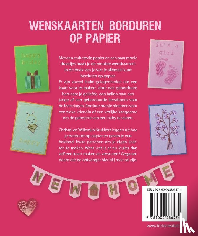 Krukkert, Christel, Krukkert, Willemijn - Wenskaarten borduren op papier