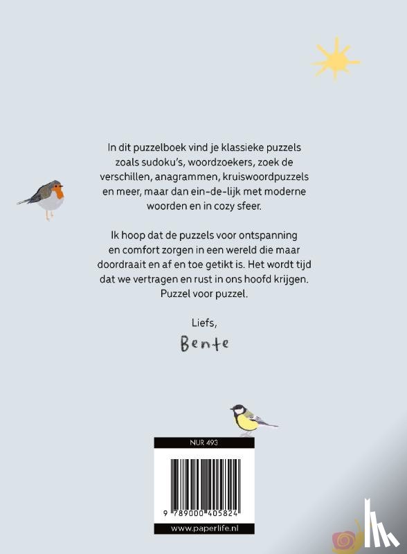 Wouw, Bente van de - Het cozy puzzelboek voor ontspannen zomerdagen